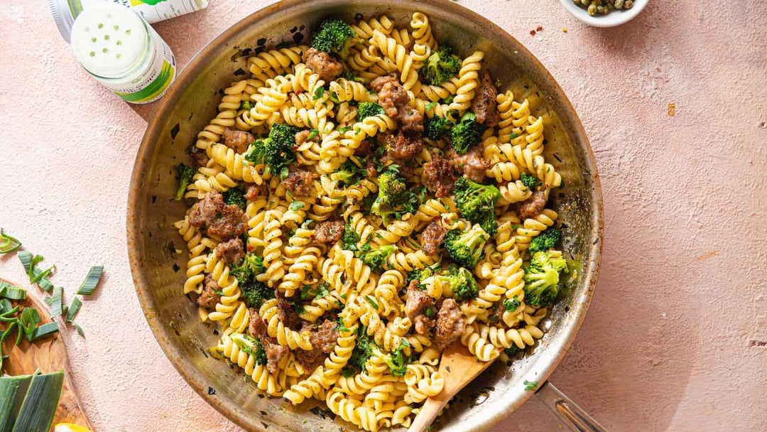 Low FODMAP Broccoli Sausage Pasta