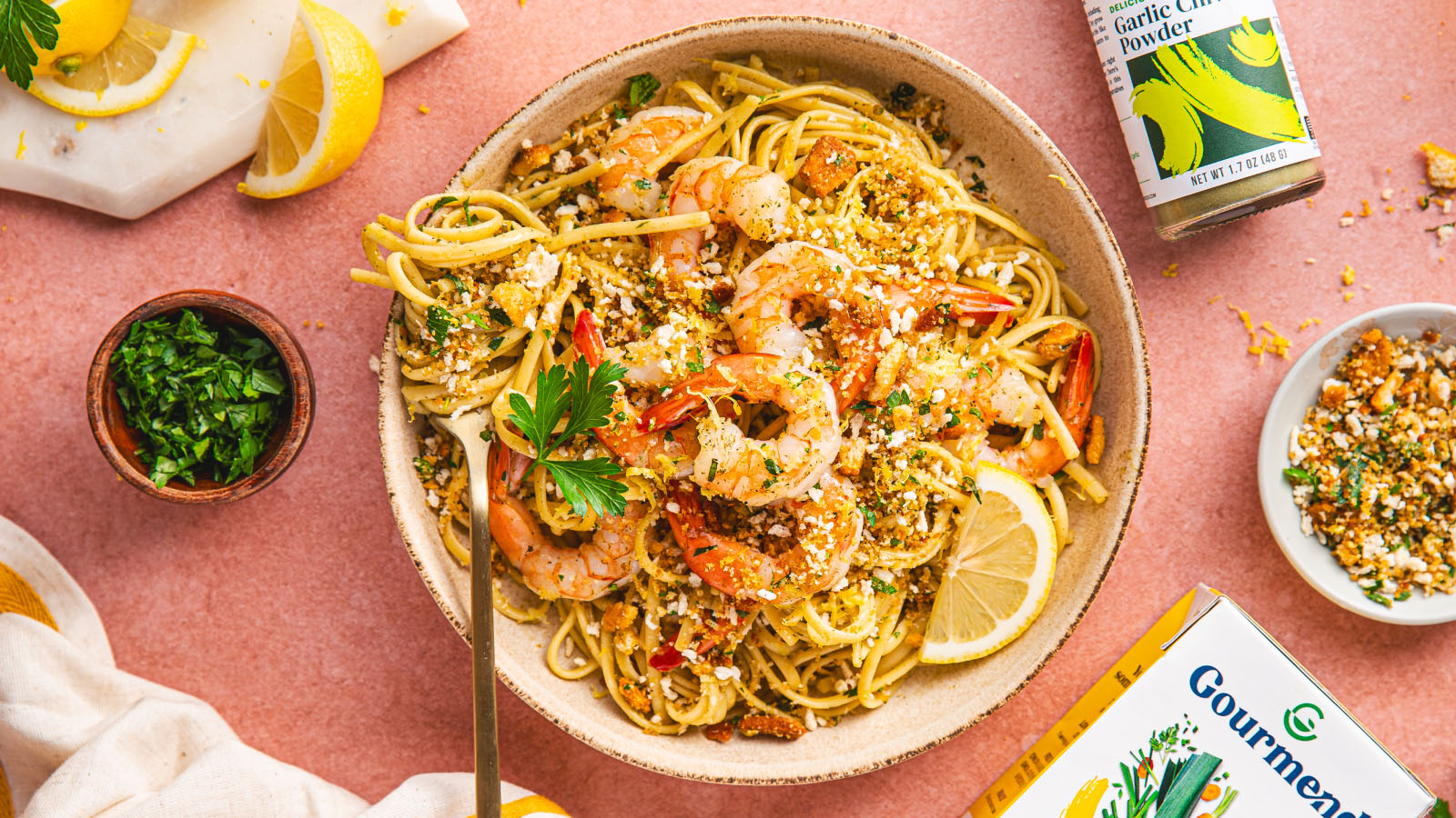 Low FODMAP Lemon Shrimp Linguine