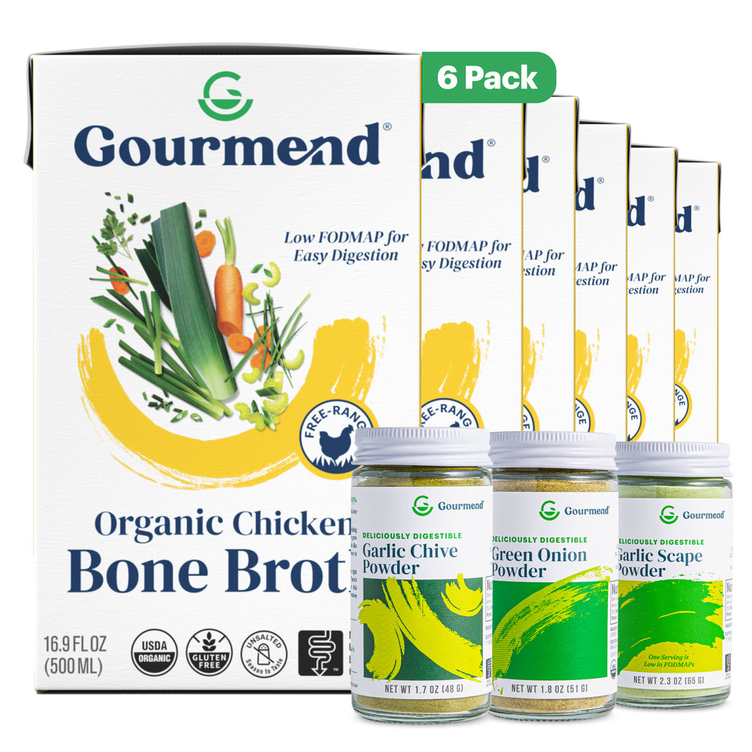 Foodie Bundle: 6 Chicken Broths, Garlic Chive Powder, Green Onion Powder, Garlic Scape Powder