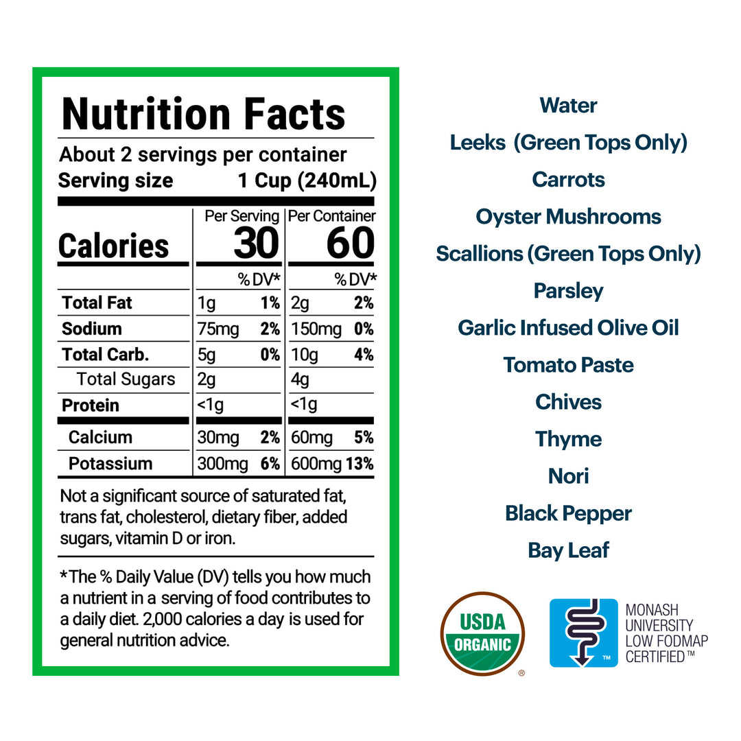 Low FODMAP Organic Vegetable Broth